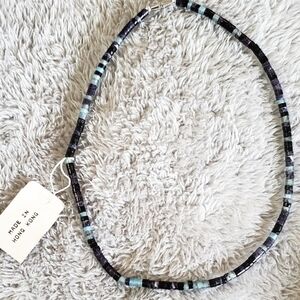 Vintage Black and Blue Beaded Choker.